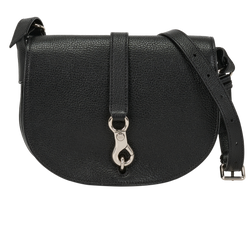 Madras Logo Flap Bag, Leather, Black, 154, B/DB, 2*